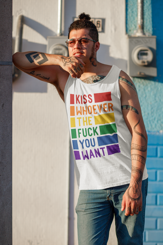 Pride: Kiss Whoever the Fuck You Want - Unisex Jersey Tank