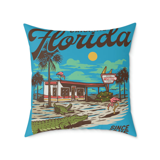 Original Florida - Alligator - Spun Polyester Pillow