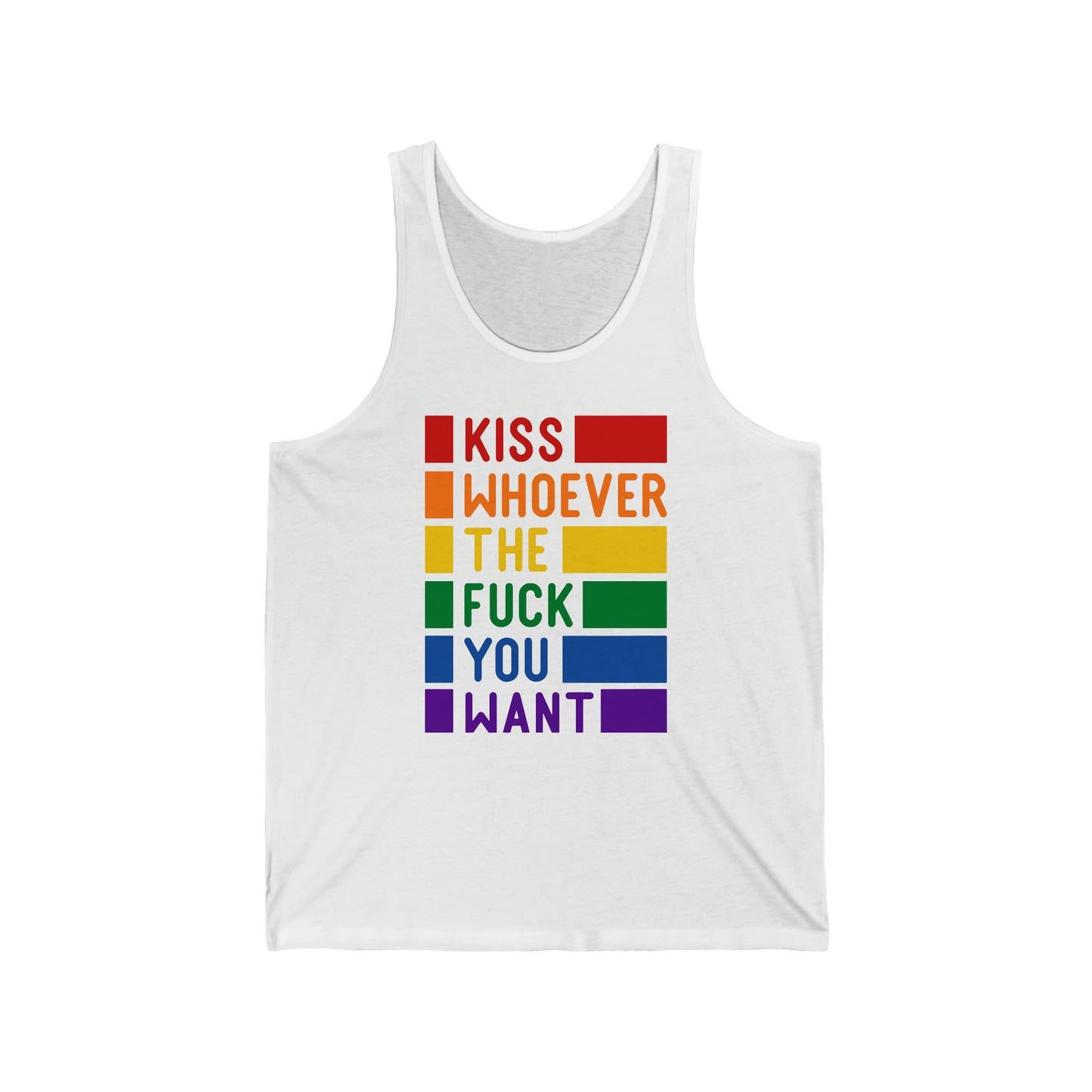 Pride: Kiss Whoever the Fuck You Want - Unisex Jersey Tank
