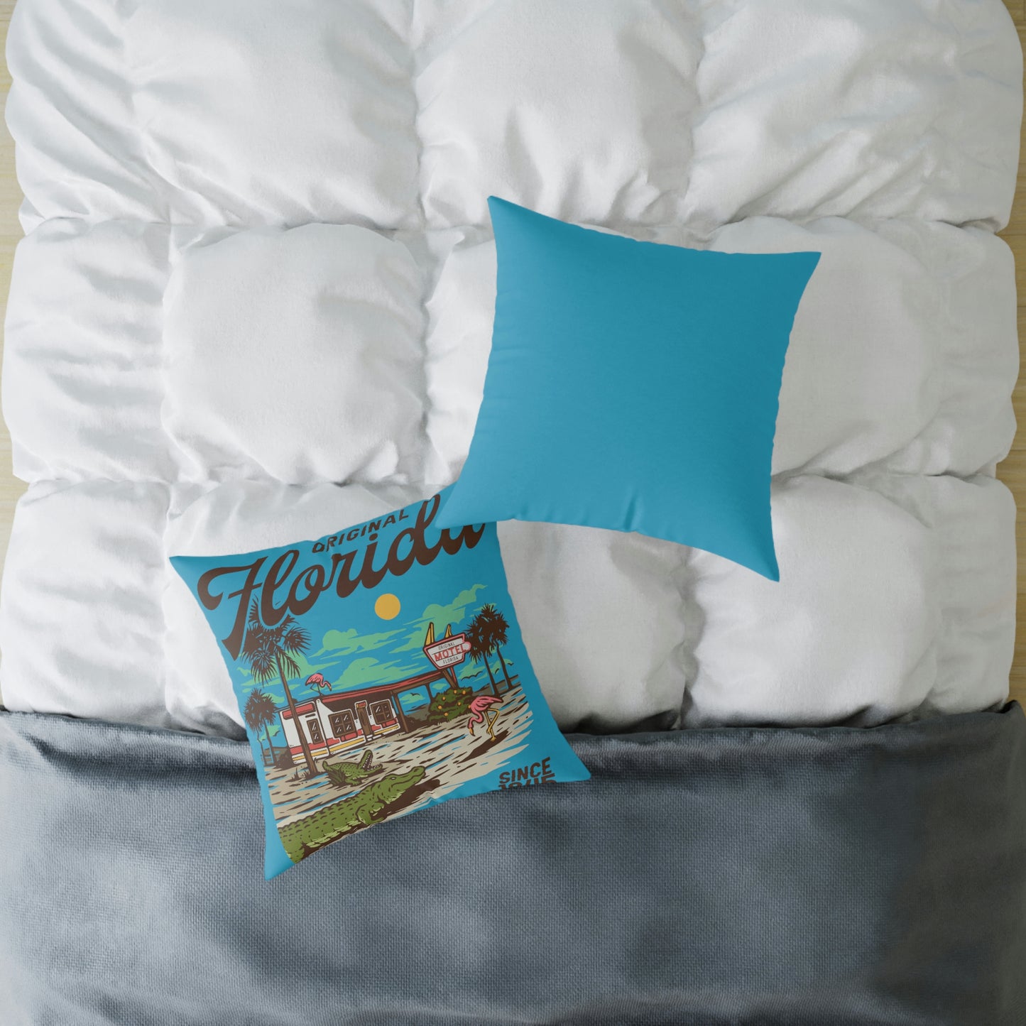 Original Florida - Alligator - Spun Polyester Pillow