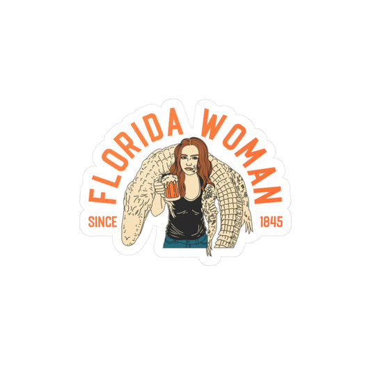 Florida Woman Wrestles Alligator  - Vinyl Sticker