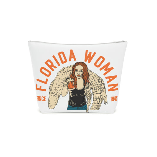 Florida Woman Wrestles Alligator - Cotton Cosmetic Bag