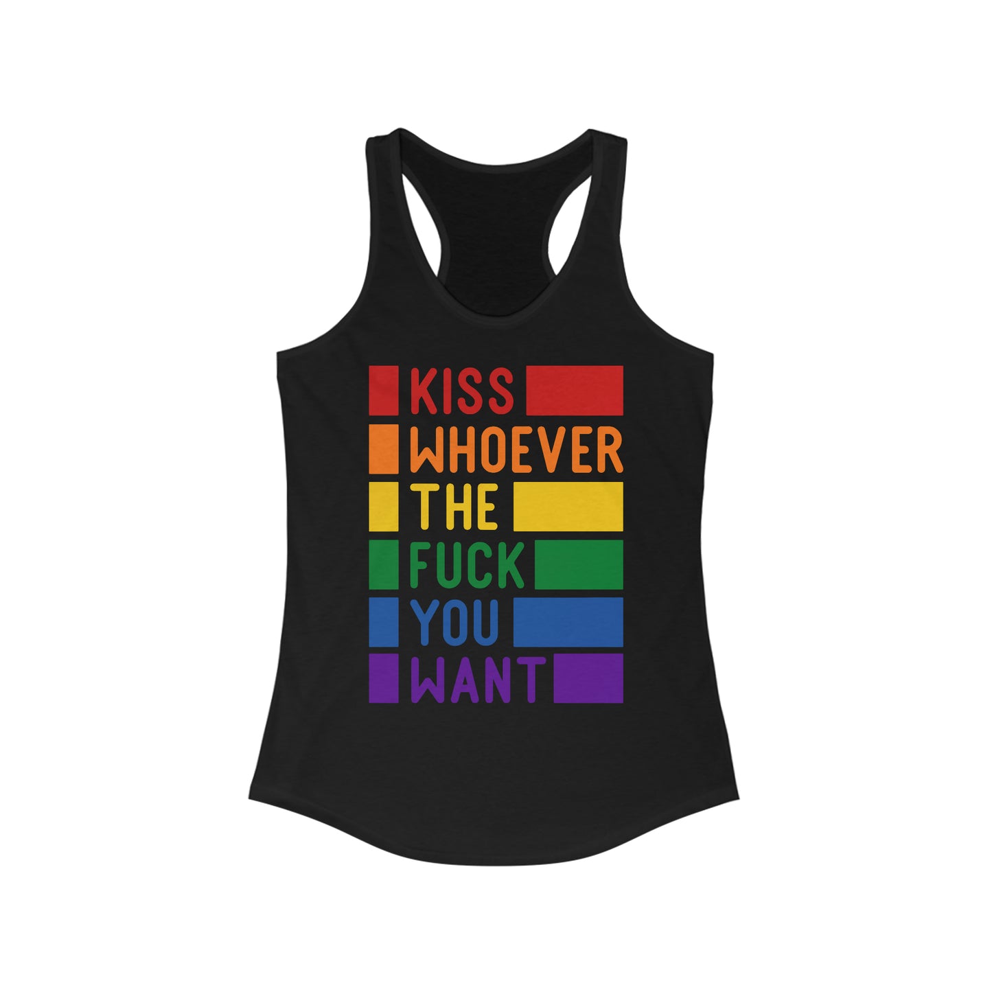 Pride: Kiss Whoever the Fuck You Want - Women's Racerback Tank